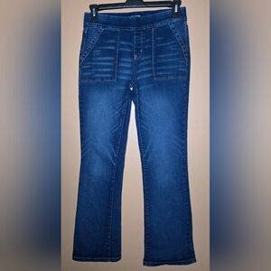 Wallflower Luscious Curvy Bootcut Long Pull on Jeans, L (waist=15")